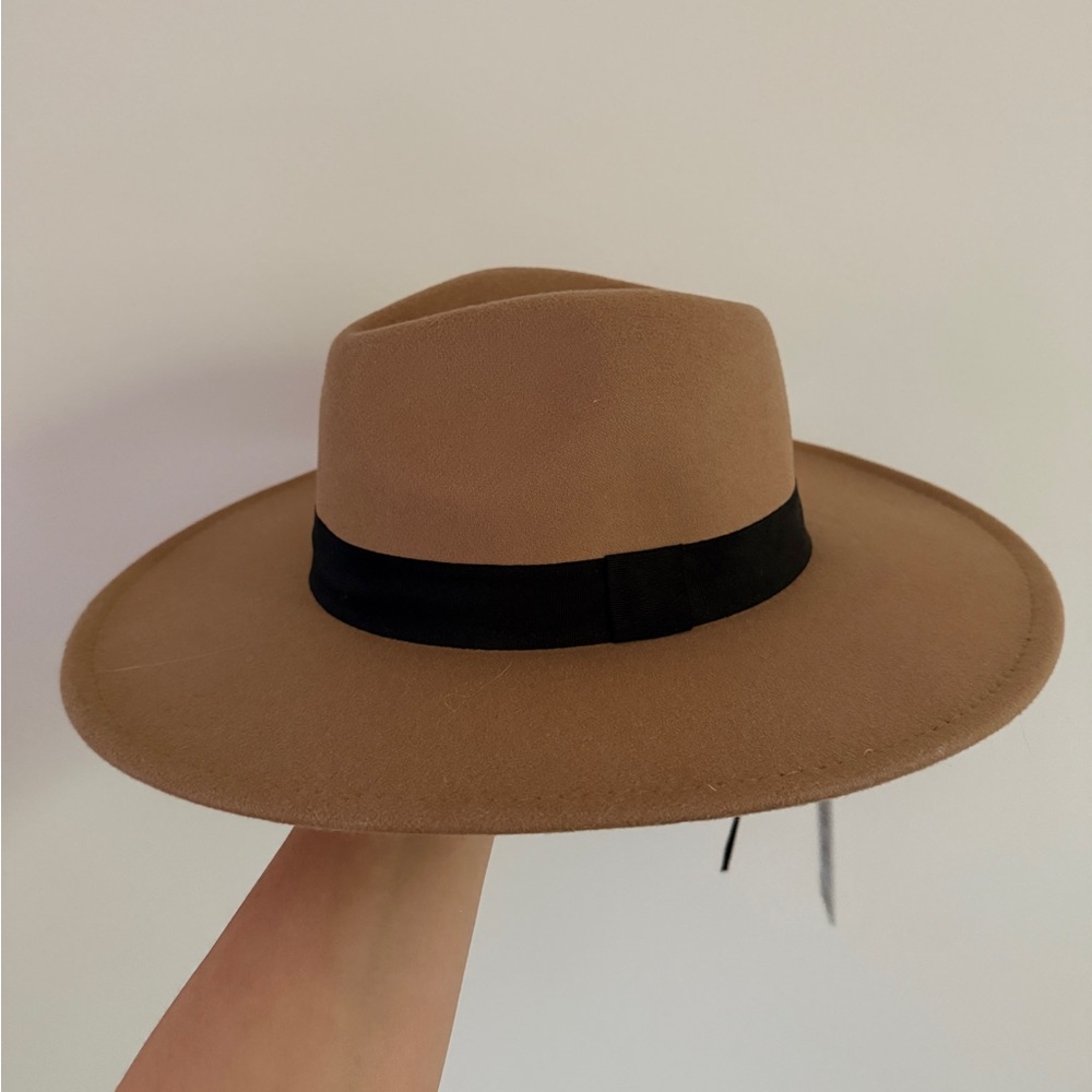 Lulu's Tan and Black Fedora Hat